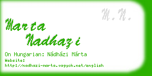 marta nadhazi business card
